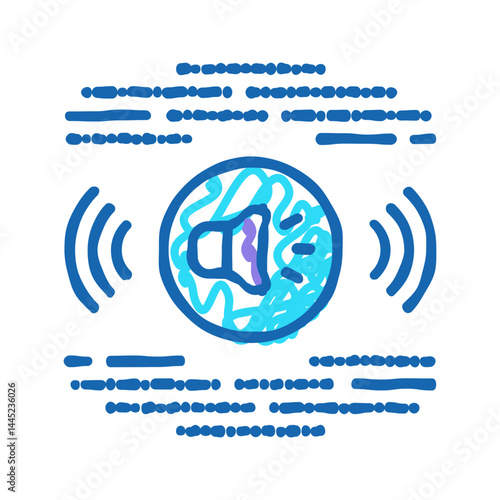 stereo music icon doodle illustration