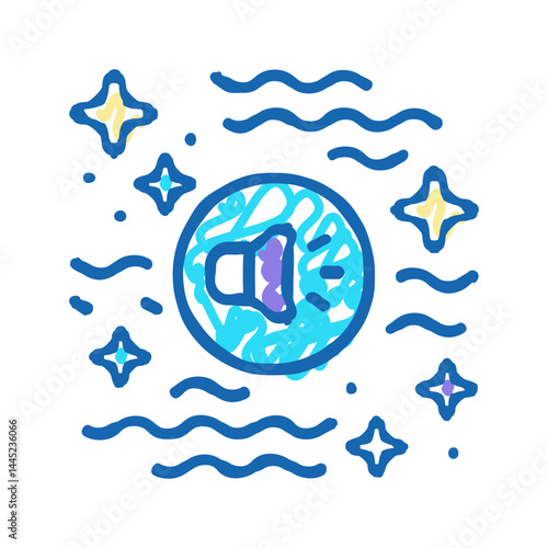 futuristic music icon doodle illustration