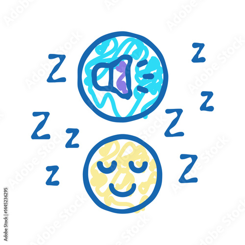 music for sleep icon doodle illustration