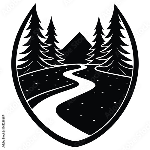 Camping Activities kayaking vector silhouette 