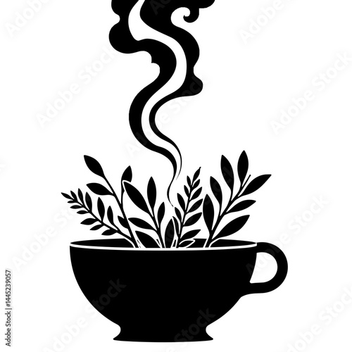 Herbal steam rising from aromatic bath herbs, home spa wellness