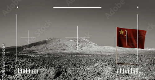 Photography Strange ground of planet like Mars