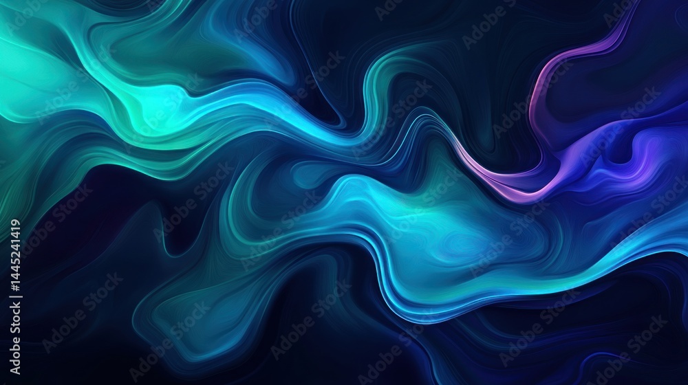 Abstract swirling design of vibrant teal and purple hues. Abstract swirling design of vibrant teal and purple hues.