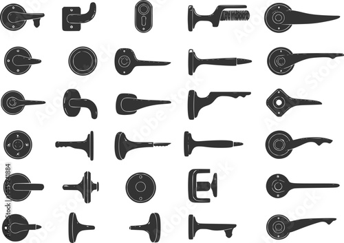 flush handle icon. Vector symbol, vector set silhouette