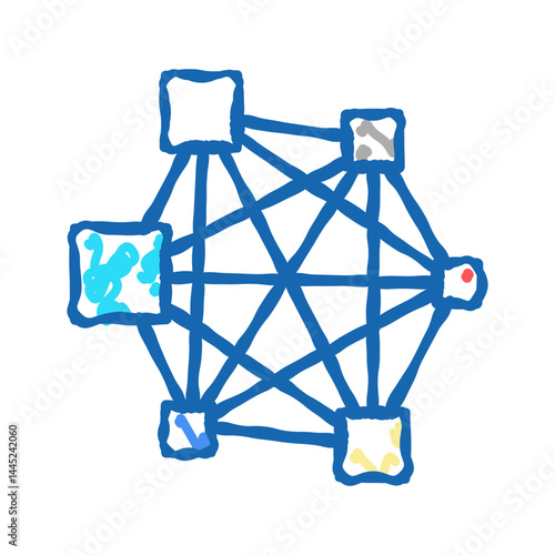 neural network icon doodle illustration