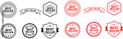 Gold Best seller badge logo design. Vector. vector set silhouette
