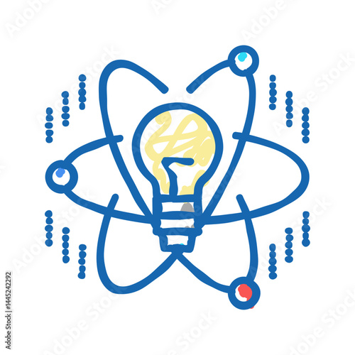 idea and realization neural network icon doodle illustration