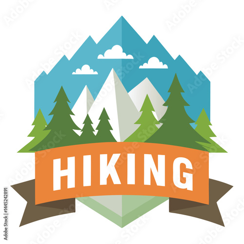 Vector hiking blog banner on white background vector illustration