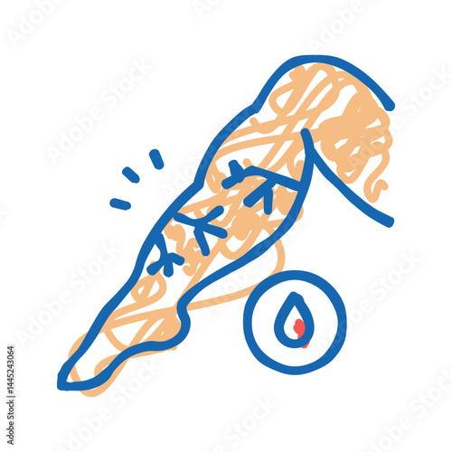 venous edema icon doodle illustration