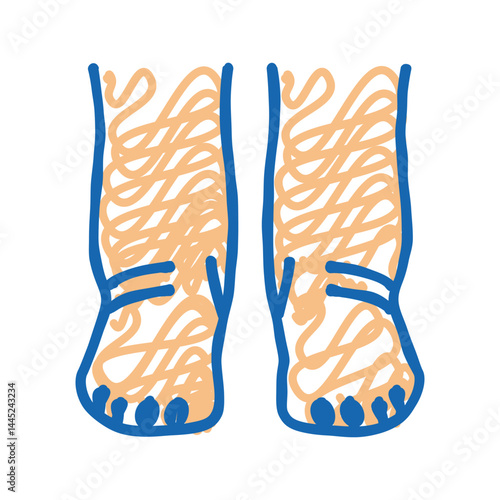 feet edema health disease icon doodle illustration