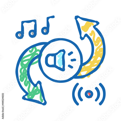 audio converter icon doodle illustration