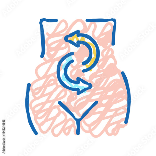 digesting food icon doodle illustration