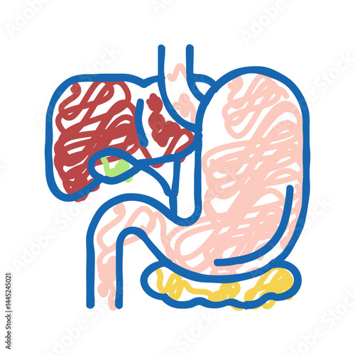gastrointestinal tract icon doodle illustration