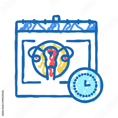ovulation woman icon doodle illustration
