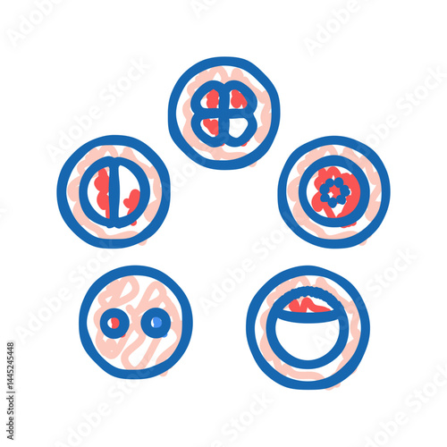cell development icon doodle illustration