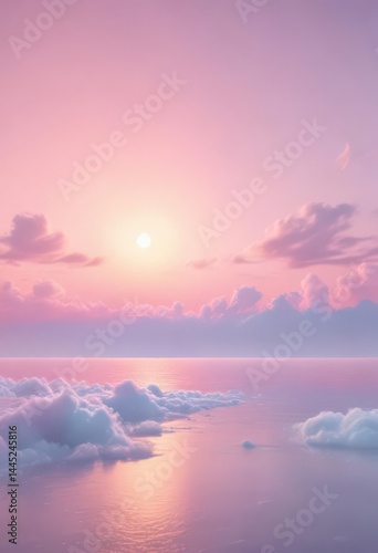 Dreamy pastel sunset gradient, soft cotton candy hues, illustration, sweet, visual