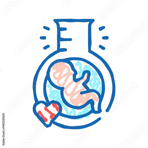 in vitro fertilization icon doodle illustration