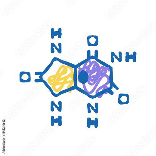 uric acid cause of gout icon doodle illustration
