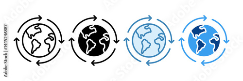 Ecosystem Icon Set Multiple Style Collection