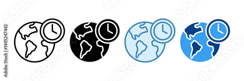 Earth Hour Icon Set Multiple Style Collection