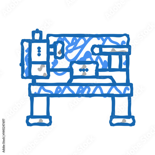 lathe machine icon doodle illustration