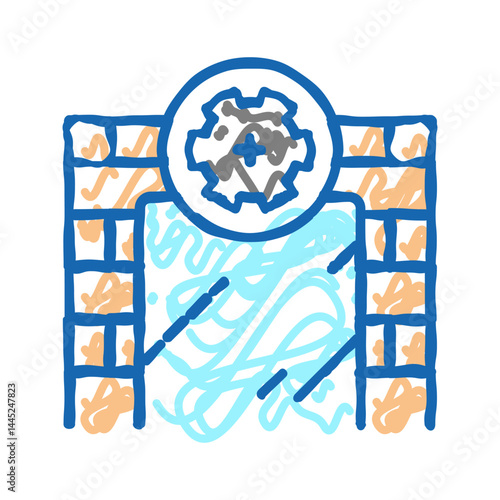 on wall installation mirror icon doodle illustration