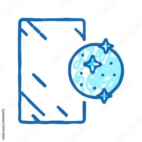 silver mirror icon doodle illustration