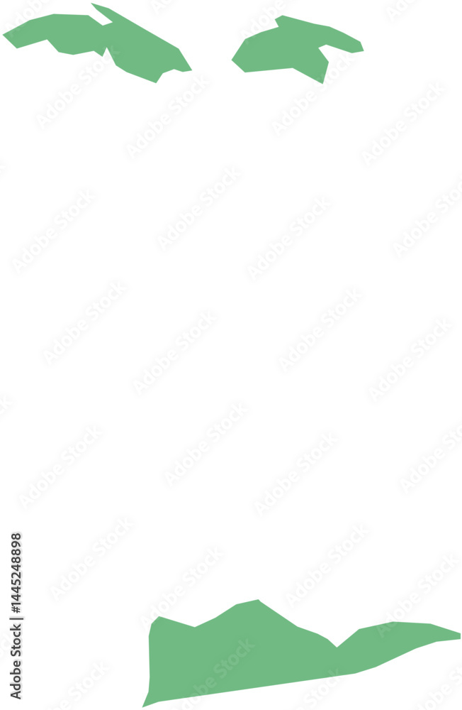 Fototapeta premium Vector map of the U.S. Virgin Islands with clearly defined island borders and country outline. Green color scheme with white contours. Perfect for educational, infographic, and professional use.