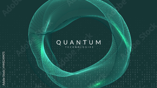 Quantum Background. Innovation concept for intelligent learning. Visual network on the backdrop of software engineering. Mobile analytics for global information security. Technolog Background.