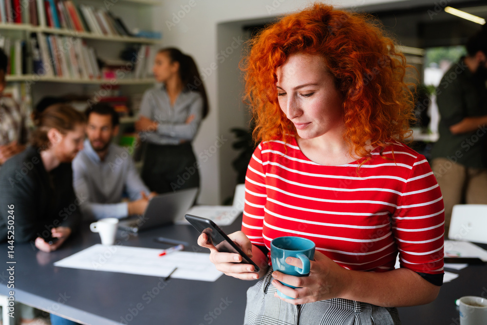 Leadership, tablet and hipster startup programmer CEO or manager in the office. Technology planning.