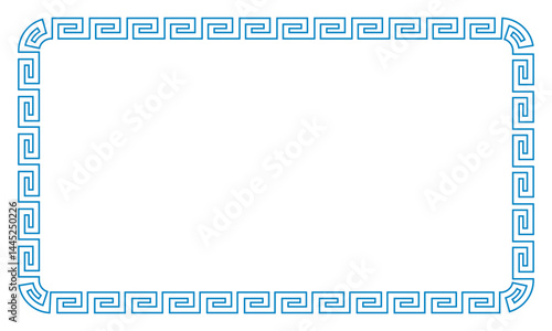 Foto Greek luxury frame background on blue background