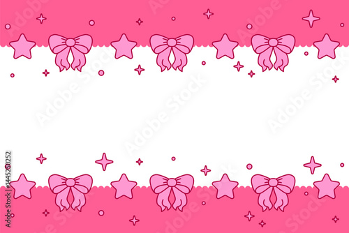 Abstract pink background vector illustration. Abstract pink background with bow and hearts. Decoration banner themed Lol surprise doll girlish style. Invitation card template
