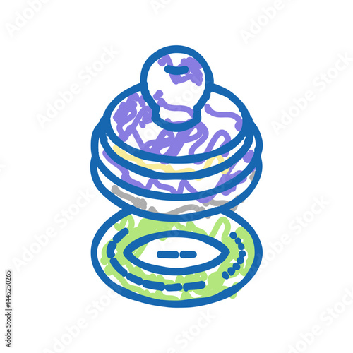 stamp for accept allowance icon doodle illustration
