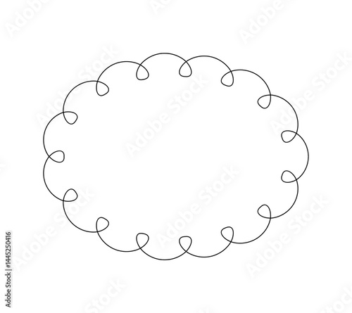 Oval border basic shapes monogram frame