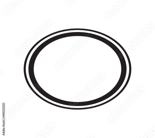 Oval border basic shapes monogram frame
