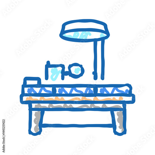 operating table icon doodle illustration