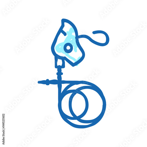 respiratory facial mask for anesthesia icon doodle illustration