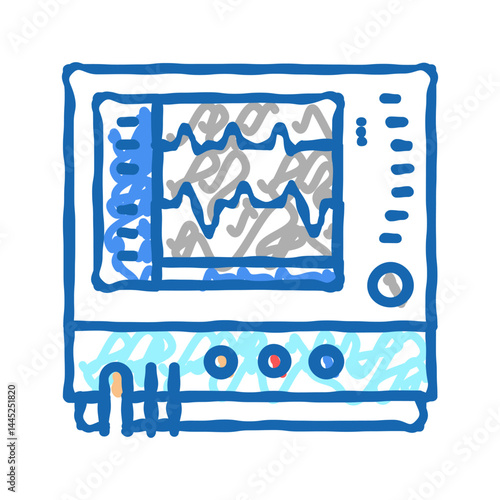 heart rate monitor icon doodle illustration