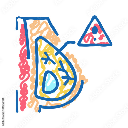 lump in chest icon doodle illustration