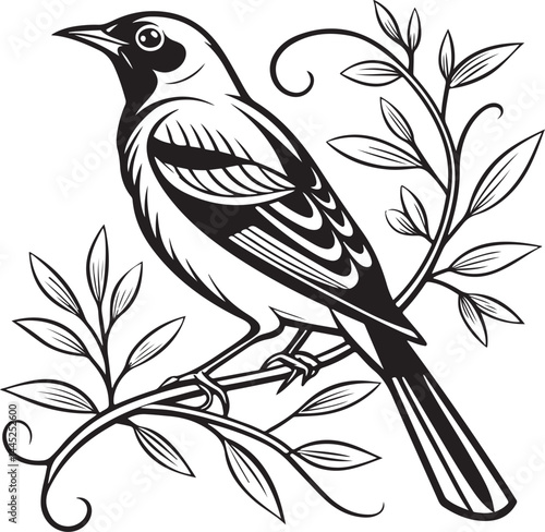Montserrat Oriole bird silhouette