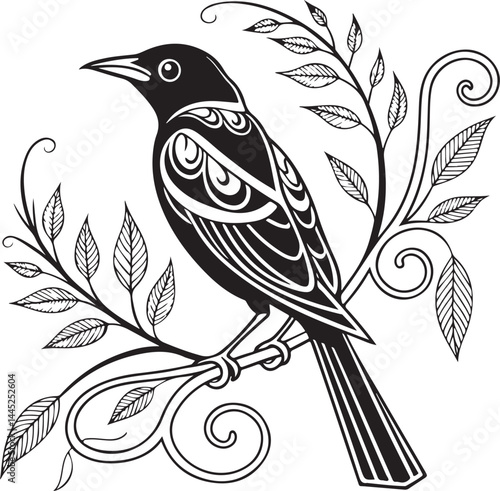 Montserrat Oriole bird silhouette