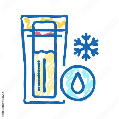 freezing milk storage icon doodle illustration