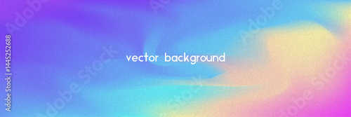 Noise Gradient Background. Abstract Grainy Bg In Pink, Purple And Blue Colors. Iridescent Hologram. Pearlescent Holographic Texture With Rainbow Foil. Soft Pastel Mesh With Neon Glow And Blur