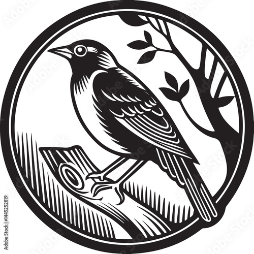 Montserrat Oriole bird silhouette