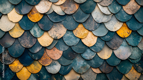 Wallpaper Mural Background with natural colored fish scale tiles Torontodigital.ca