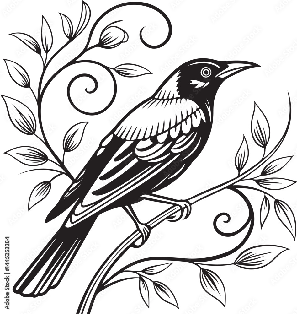 Montserrat Oriole bird silhouette Montserrat Oriole bird silhouette
