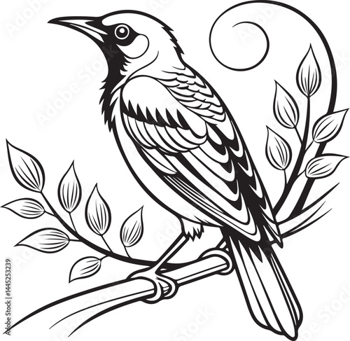Montserrat Oriole bird silhouette