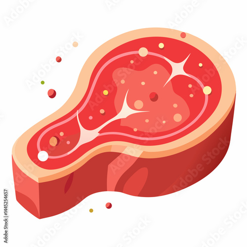 Raw steak displayed on a cutting board, showcasing its marbled texture and rich red color.