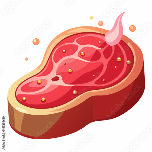 Raw steak displayed on a cutting board, showcasing its marbled texture and rich red color.