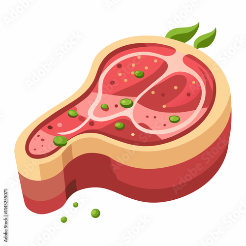 Raw steak displayed on a cutting board, showcasing its marbled texture and rich red color.
